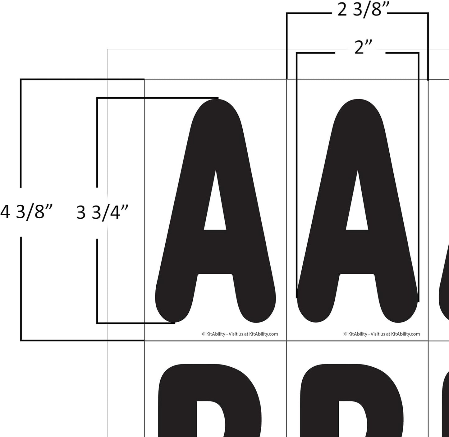 Replacement Numbers for White Message Board Sidewalk Signs with 4 Inch Tracks, 6 of Each Number 0 to 9, Black on White Background