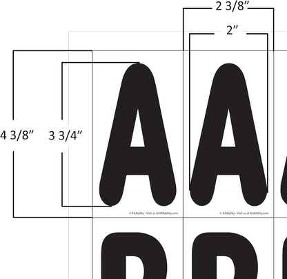Replacement Numbers for White Message Board Sidewalk Signs with 4 Inch Tracks, 6 of Each Number 0 to 9, Black on White Background