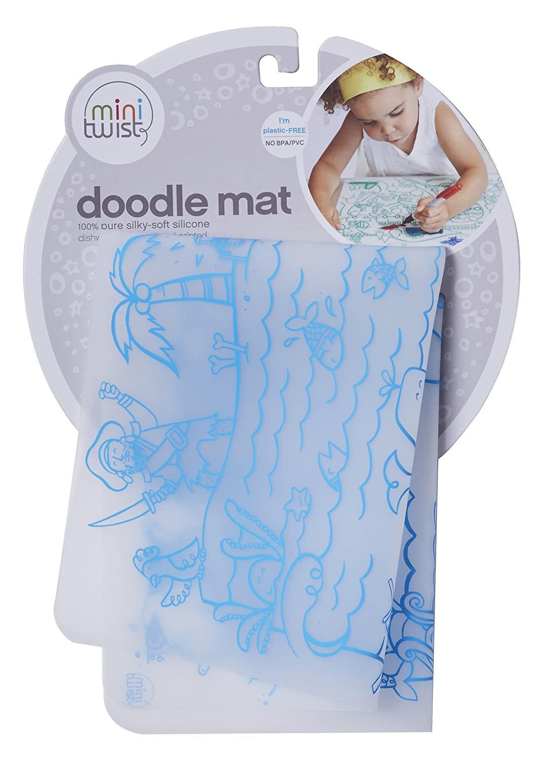 Modern-Twist 100% Plastic Free Silicone Waterproof, Dishwasher Safe Doodle Mat, Single Mat, Alphabet Animals