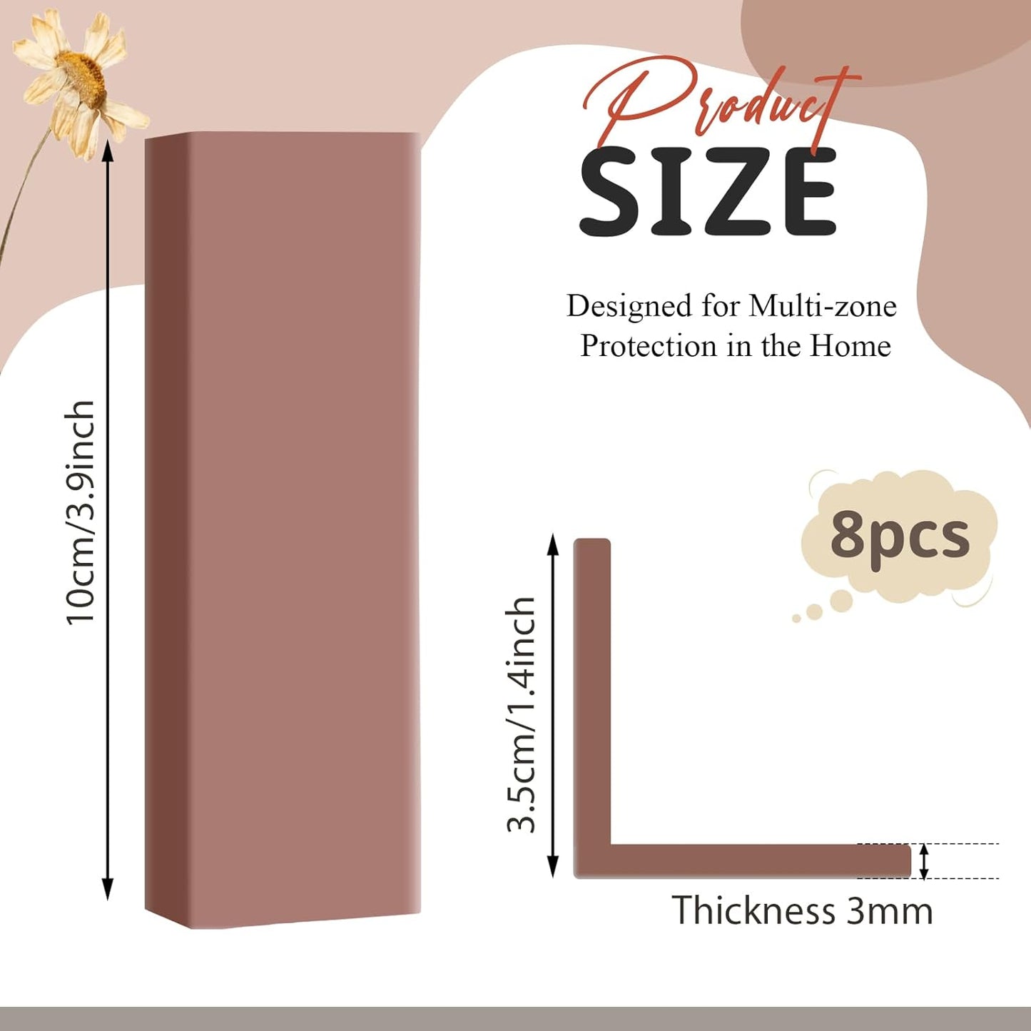 Pangda Baseboard Corners Blocks Self Adhesive Rubber Safety Corner Protectors Proofing Edge Guard Corner Cushion for Wall Furniture Edge(White,12 Pcs)