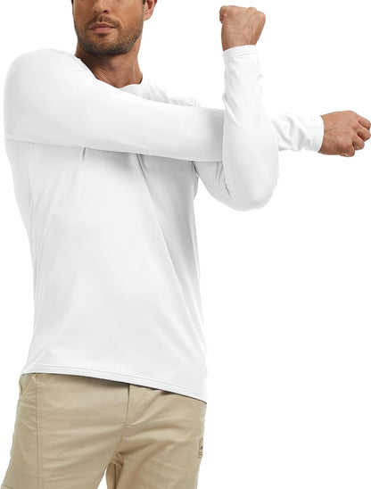 Men's Thermal Shirts Long Sleeve Fleece Lined Crew Neck Base Layer Athletic Workout Tops