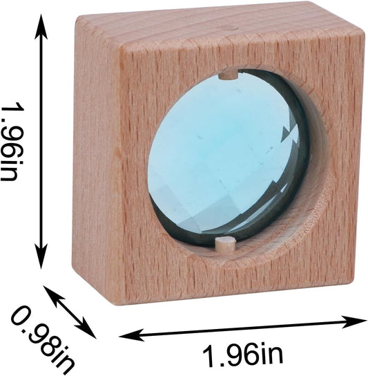 20PCS Wooden Gem Blocks Stacking Toys,Colorful Acrylic Windows Blocks, Rainbow Crystal Acrylic Building Cubes Educational Sensory Training Crystal Toys (20PCS Round Gem Blocks)