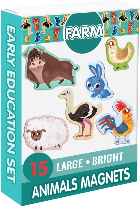 25 Fridge Magnets for Toddlers - Birds Photo Kids Magnets for Refrigerator – Real Magnetic Animals for Children – Big Realistic Magnet for Kids - Learning Toy Set - Baby Educational Gift