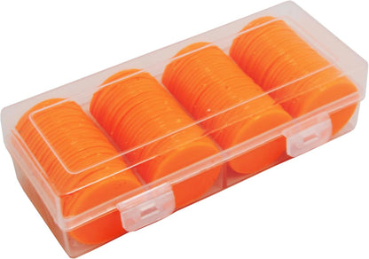 Smartdealspro 100pcs 32mm/1.26 Inch Opaque Plastic Learning Counters Disks Mini Poker Chips Game Tokens with Storage Box (Red)
