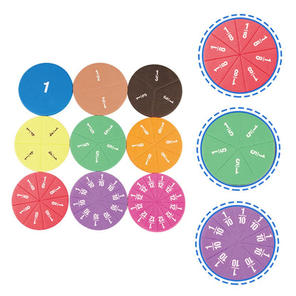 ARTIBETTER 2sets Fraction Circles Math Manipulatives for Educational Learning for Teaching Fractions and School Lightweight and Design