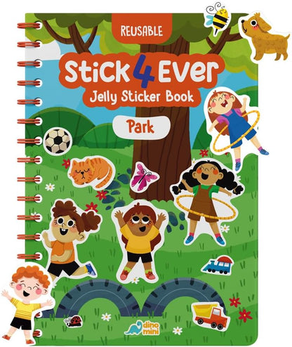 Stick4Ever Jelly Sticker Book - for Kids - Waterproof, Easy to Clean Reusable Sticker Book for Toddlers- Reusable Road Trip Activities for Kids - Stocking Stuffers for Toddlers (Wonderland)
