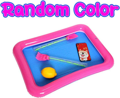 Topwon Inflatable Sand Tray for Kids - Portable Sand Box with Molds - Random Color (Random Color, 23x17)