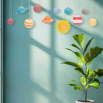 WEBEEDY Solar System Foam Ball Kit for Crafts,DIY System Project Kit Include Foam Balls Pigments Brushes Starry Sky Background Cloth for Hanging Space Project Party Decor Christmas Birthday Gift