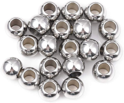 BEADIA Stainless Steel Spacer Beads 3x2.5mm Round Loose Charm Caps Beads for DIY Jewelry Making 100pcs with 1mm Hole