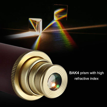 Pirate Monocular Telescope for Kids & Adults 25x30 High Powered Zoomable Collapsible Brass Handheld Waterproof Telescope Monocular for Cruise Ship Travel Watching Games Hiking Hunting