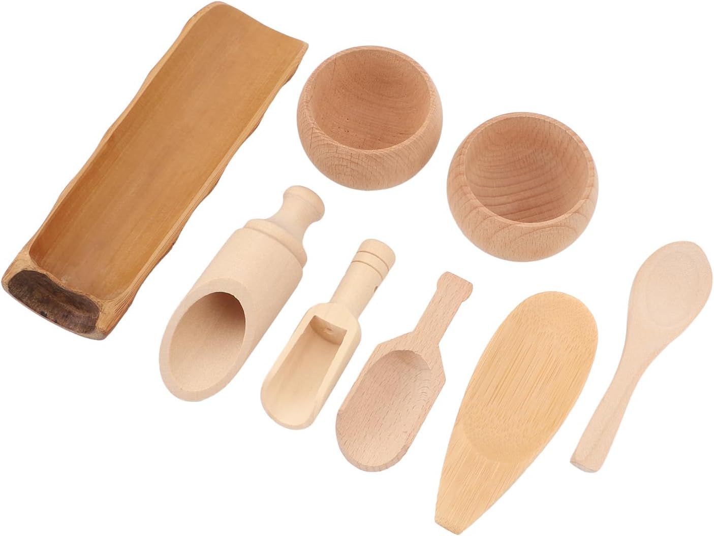 Dan&Dre Sensory Bin Tools Toy, Wooden Bowls Scoop Toys for Fine Motor Learning and Sensory Play, with Smooth Edges for Toddlers