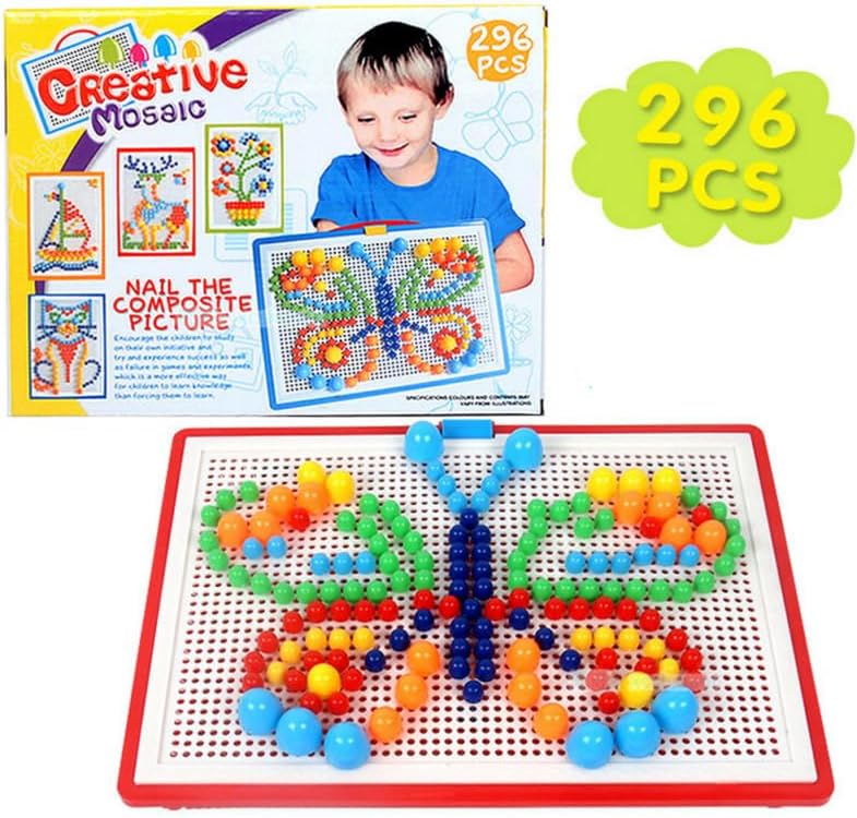 IMIKEYA 296pcs Mushroom Nail Set - Educational Pegboard Puzzle for Creative ' Play