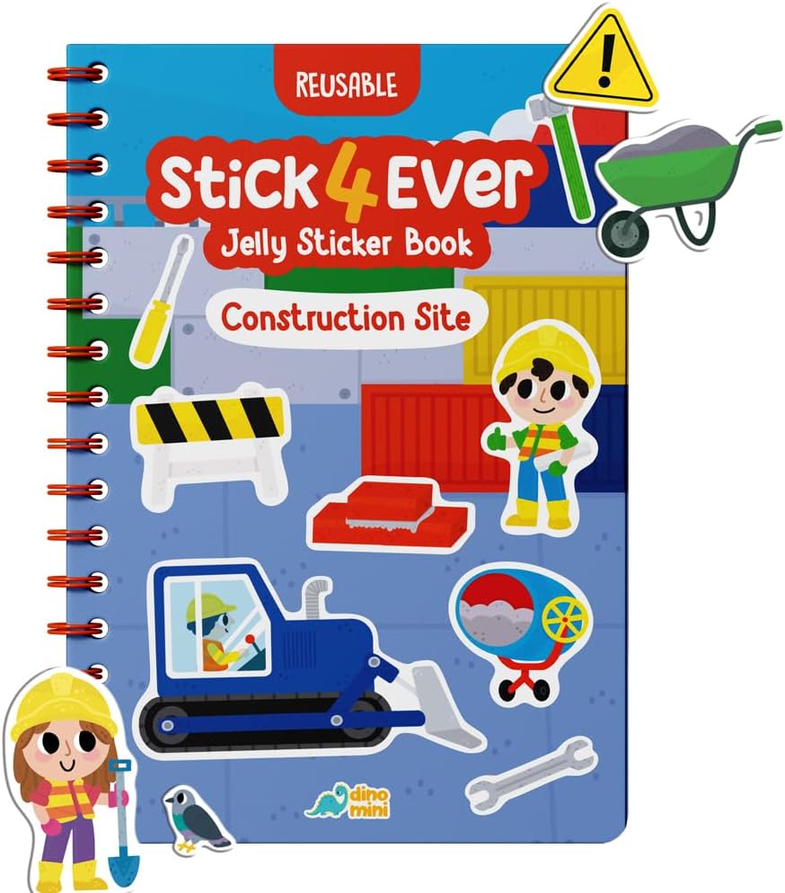 Stick4Ever Jelly Sticker Book - for Kids - Waterproof, Easy to Clean Reusable Sticker Book for Toddlers- Reusable Road Trip Activities for Kids - Stocking Stuffers for Toddlers (Wonderland)