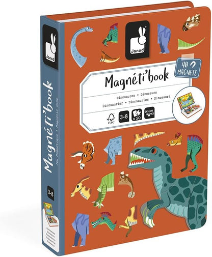 Janod MagnetiBook 41 pc Magnetic Animal Mix and Match Game - Creative Play - Enhances Motor Skills - Develops Dexterity and Coordination - Easy Storage, Educational, Safe