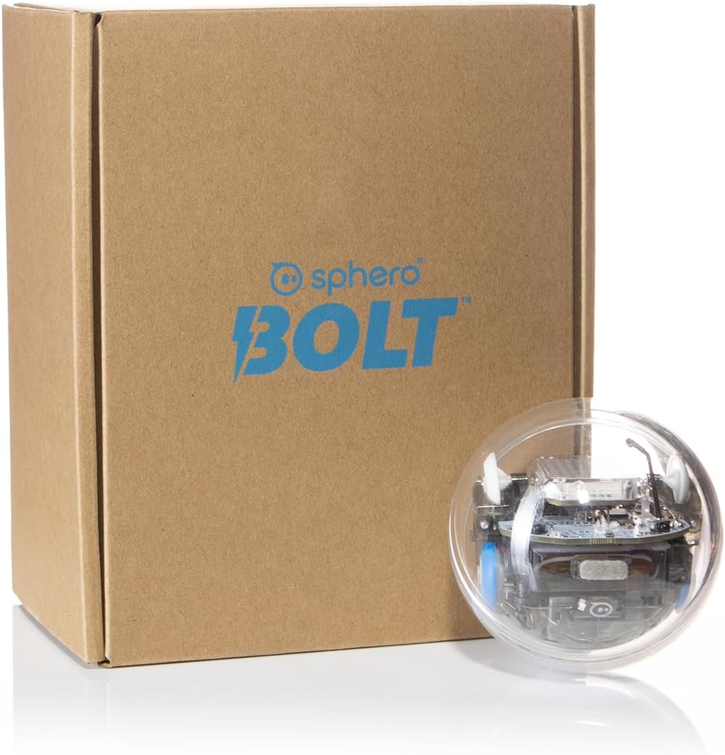 Sphero Bolt+: Coding Robot – Program with Draw, Blocks, Python & Javascript – Animated LCD Screen – Ages 8+ – Durable, Qi Charging, Waterproof