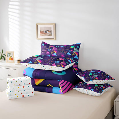 Erosebridal Chemical Equation Bed in a Bag Queen Comforter Set 7 Piece,Chemistry Bedding Sets Science Students Learning Gift Sheet Set with Comforter,Molecular Formula Education Bed Set - Colors B
