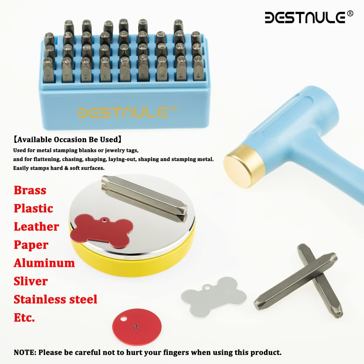 BESTNULE Professional Steel Bench Block, Covered with TPR Soft Plastic at the Bottom, Metal Stamping Table Mirror, Polishing with Chrome Plating for Jewelry Stamping Tools, (Dia: 3”, H: 19/32”)