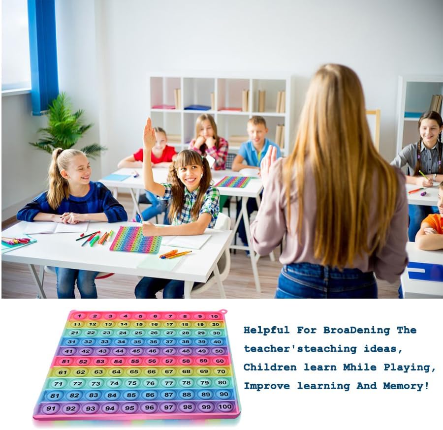 Multiplication Game Table Digital Multiplication Board Game, Addition and Multiplication in One, Rainbow Dimple Fingertip Toy, Create Stress-Relieving Math Manipulation (1 Piece)