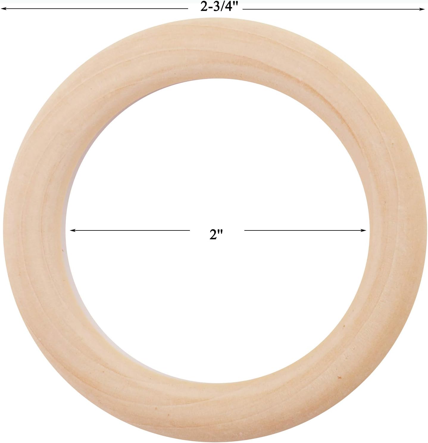 Yesland 40 Pcs Wooden Rings - 2.7 Inch/70mm Natural Solid Wood Ring Smooth Unfinished Wood Circles - Perfect for DIY Craft, Macrame, Crochet, Ring Pendant, Connectors Jewelry Making