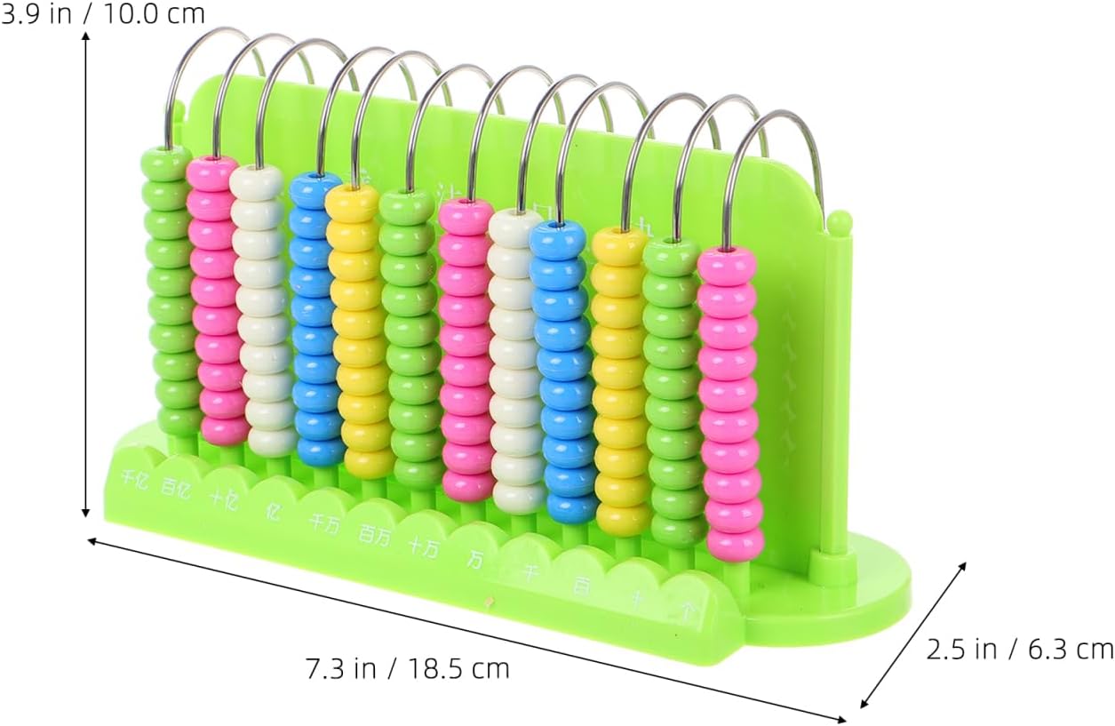 Toddmomy Kids 12 Rods Abacus for Math Learning Lightweight Portable Educational Bead Counting Tool Early Development Arithmetic Toy