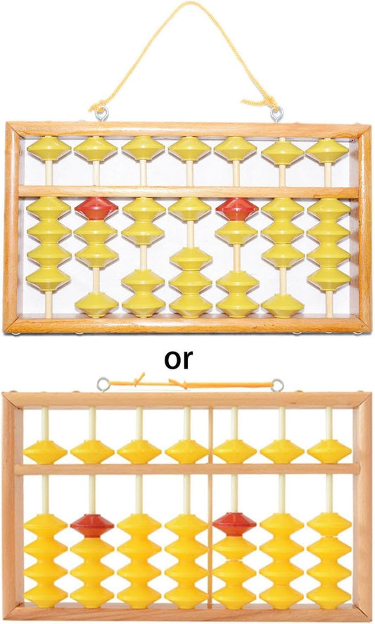7 Column Non-Slip Hanging Wooden Abacus Chinese Soroban Educational Tool Mathmetic Calculator for Student Teacher Abacus, As Described