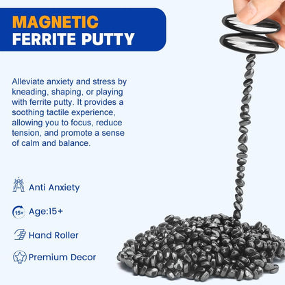 Slime Putty Set, Cool Fidget Magnet Ferrite Putty, Magnetic Stones Eggs with Rattle Oval Magnet, Novelty EDC Desk Gadget Slime Putty & Science Kit Gift
