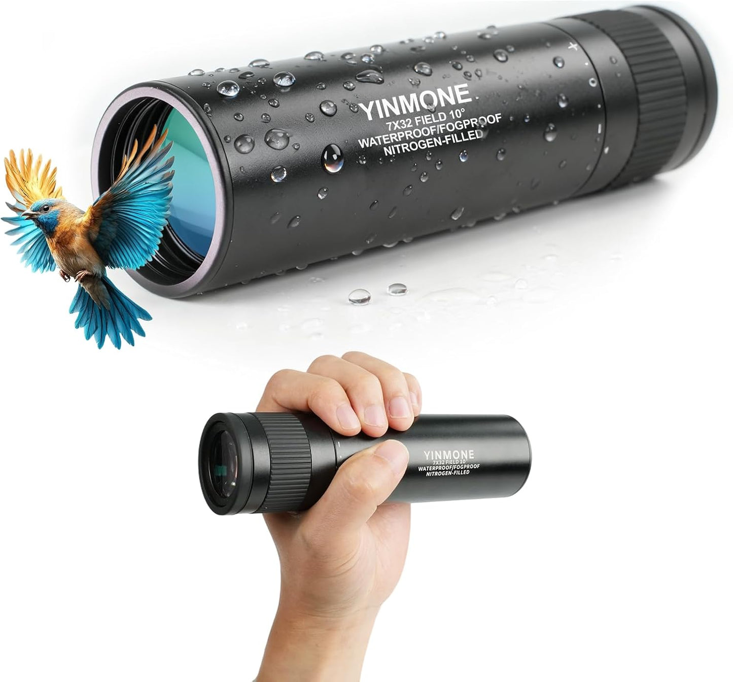 2026 New ED+LAK 12X33 Handheld Monocular Telescope Waterproof with Phone Adapter,PXA&FMC&BAK4 Lens,Ultra Clear High Power Pocket Small Compact Monocular for Kids&Adults Travel Birdwatching Hiking