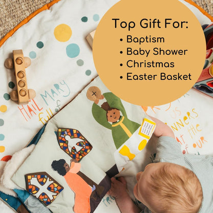 Rosary Quiet Book for Babies and Toddlers - Explore The Mysteries of The Rosary Through Play - Interactive Faith-Based Sensory Learning - Ideal for Family Prayer and Baptism Gifts