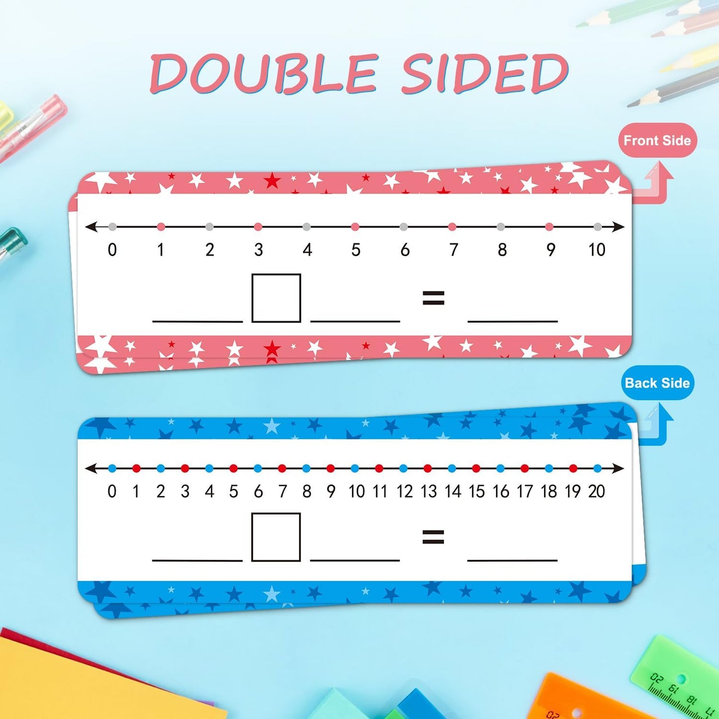 10 Pack Dry Erase Math Hundred Board Card Laminated Double Sided Number 1-100 Chart Easy to Write Consecutive Number Counting Chart for Students Math Manipulatives