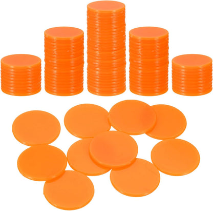 uxcell 100Pcs 1 Inch Poker Chips, Plastic Bingo Chips Learning Counters Counting Counters Disks Markers Opaque Game Tokens for Game Play Math Counting, Purple, Flat