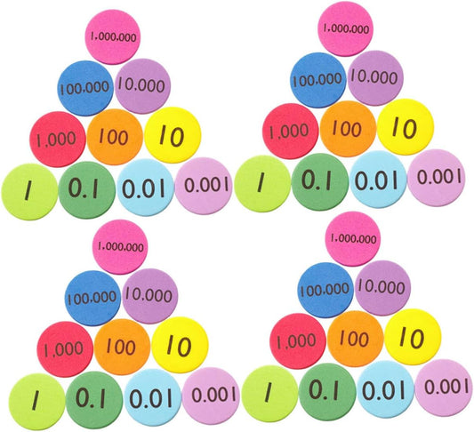 300Pcs Eva Foam Place Value Disks Non Slip Math Discs for Counting Learning Educational Manipulatives for Teachers