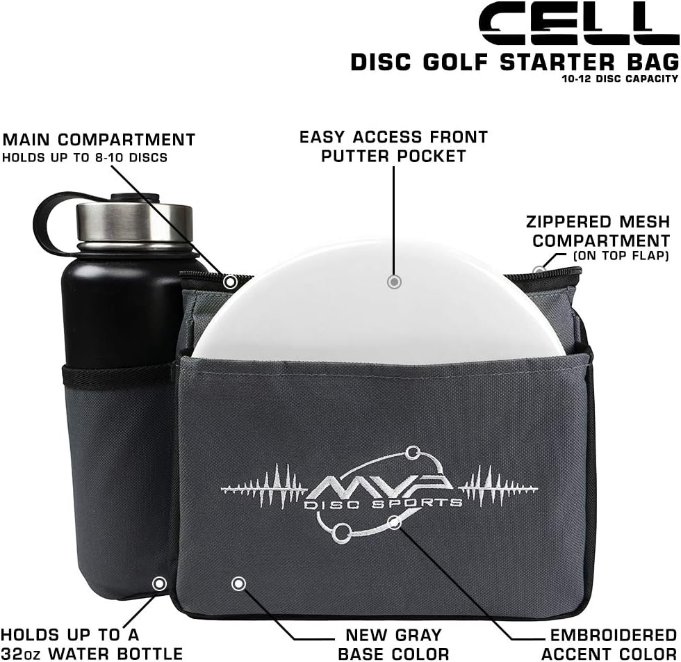 MVP Disc Sports Cell Disc Golf Starter Bag (Choose Your Favorite Color)