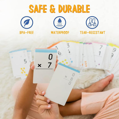 merka Math Flash Cards, 169 Flashcards in Total, Multiplication Learning Mathematics, Create Game for Kids, Classroom and Homeschool Toys, 1st to 4th Graders, Ages 4-14