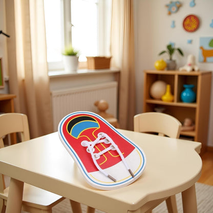 Shoe Tying Practice, Wooden Learn to Tie Your Own Shoes Threading Lacing Shoes Training Early Learning Kits, Decorative Accessories