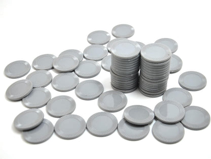 Smartdealspro 64pcs 32mm/1.26 Inch Opaque Plastic Learning Counters Disks Mini Poker Chips Game Tokens with Storage Box (Red)