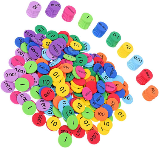 IMIKEYA 200pcs Place Value Discs for Boy Girl Versatile Math Learning Tools for Home and Classroom Use Educational Number Discs for Early Childhood Development and Interactive Play