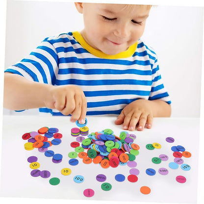 IMIKEYA 200pcs Place Value Discs for Boy Girl Versatile Math Learning Tools for Home and Classroom Use Educational Number Discs for Early Childhood Development and Interactive Play