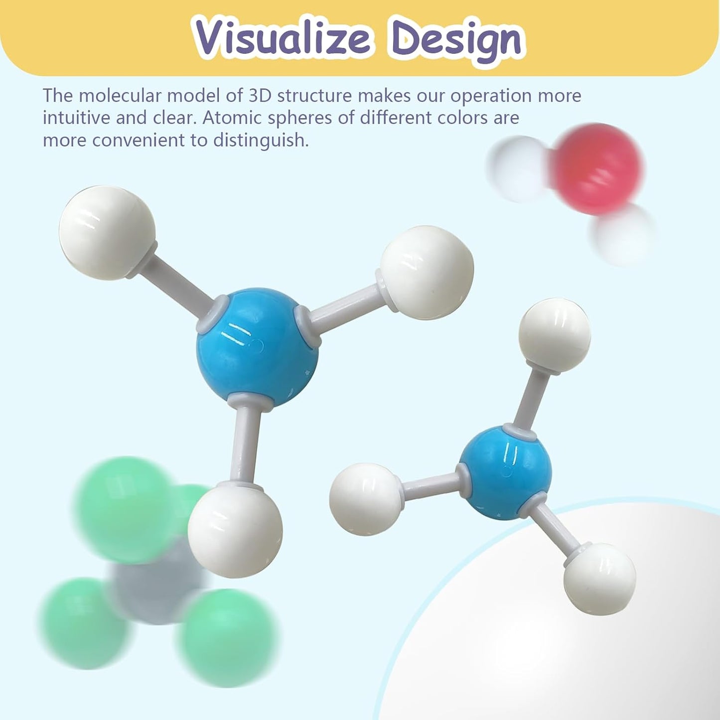 240Pcs Molecular Model Kit Inorganic Atomic Chemistry Element Set Organic Chemical Molecular Structure Model Building Kit Science Teaching Supplies Gifts for Teachers Friends Family Members