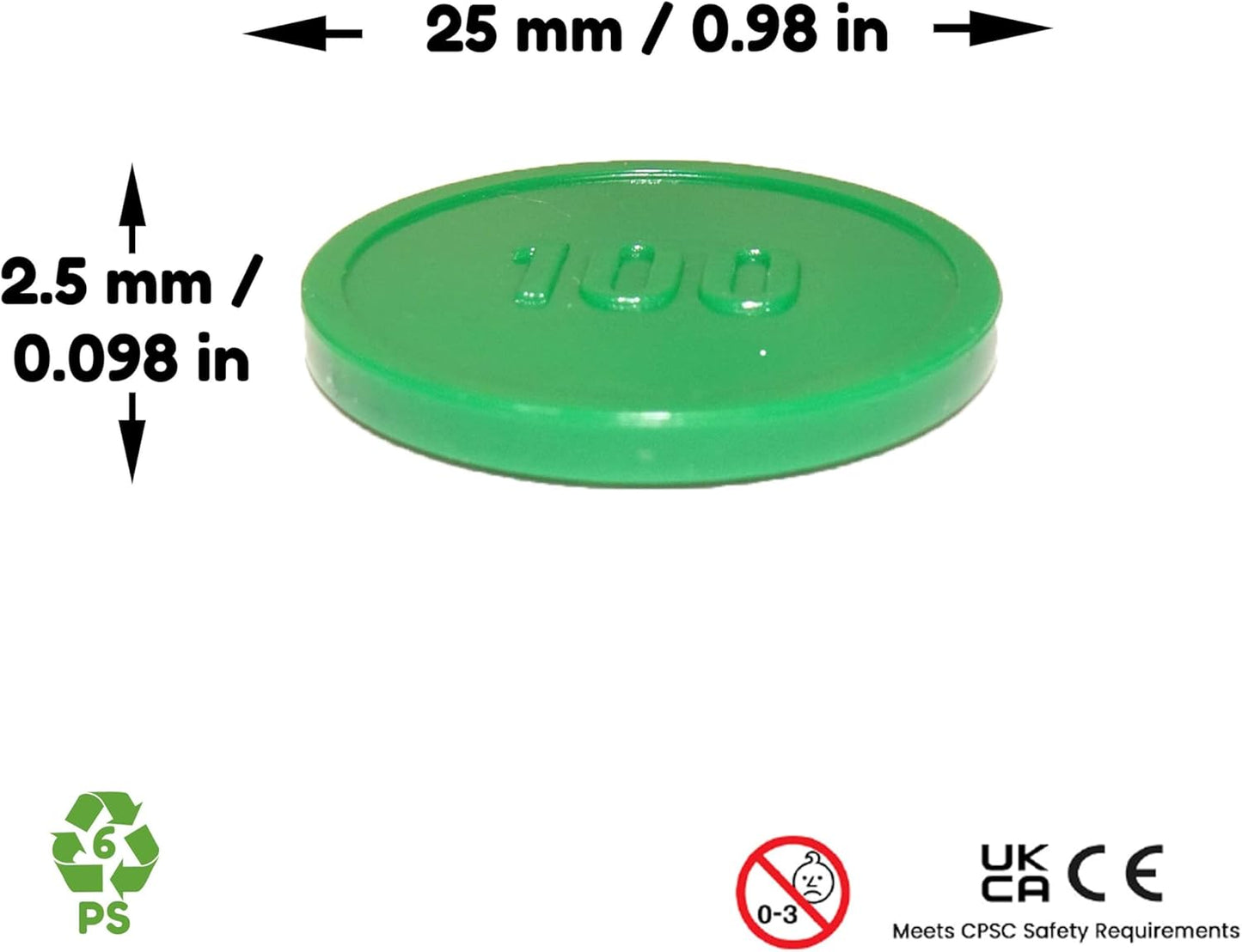 Place Value Disks, Set of 120 Hundreds Tens and Ones, 100 10 1, Recycled Plastic Math Counters - plavalmat®