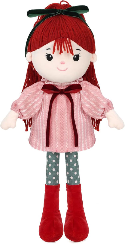 Soft Baby Doll Toys,16 inch Educational Plush Doll for Girls Learning Sensory Montessori Toy Birthday Gifts Cuddly Plush Toys for Toddler Kids (Yellow)