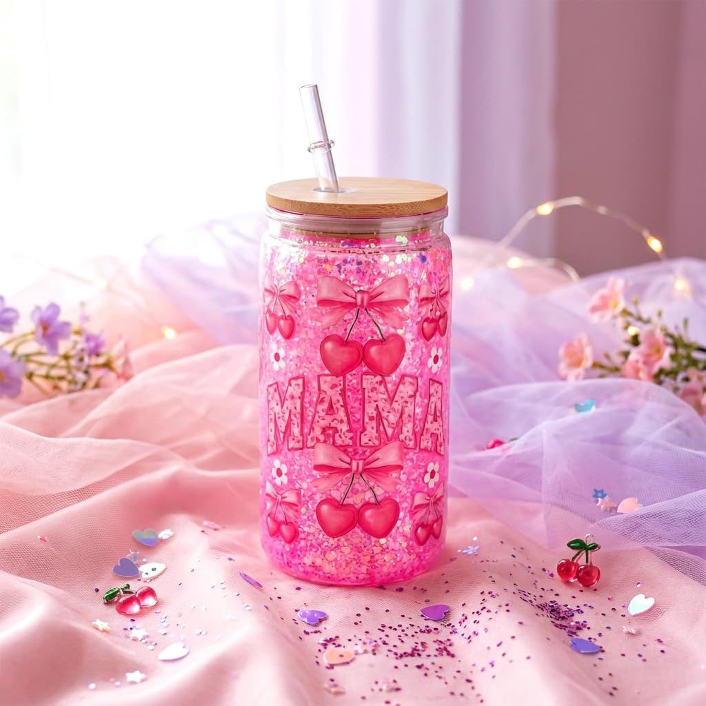 kiddgroo Snow Globe Tumbler Supplies, 25 Pcs DIY Snowglobe Cup Set– Includes 16oz Double-Wall Acrylic Tumbler, Cup Cradle, UV DTF Wraps, Craft Glitter & DIY Tools,Mothers Day Gifts