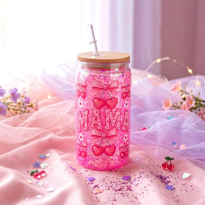 kiddgroo Snow Globe Tumbler Supplies, 25 Pcs DIY Snowglobe Cup Set– Includes 16oz Double-Wall Acrylic Tumbler, Cup Cradle, UV DTF Wraps, Craft Glitter & DIY Tools,Mothers Day Gifts