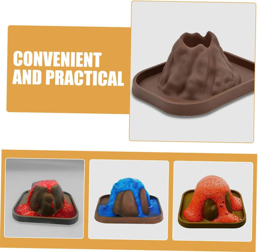 6Pcs Educational Volcano Models DIY Science Craft Kit with Realistic Eruption Base Compact Volcano Mold for Experiment and Manual Dexterity Development