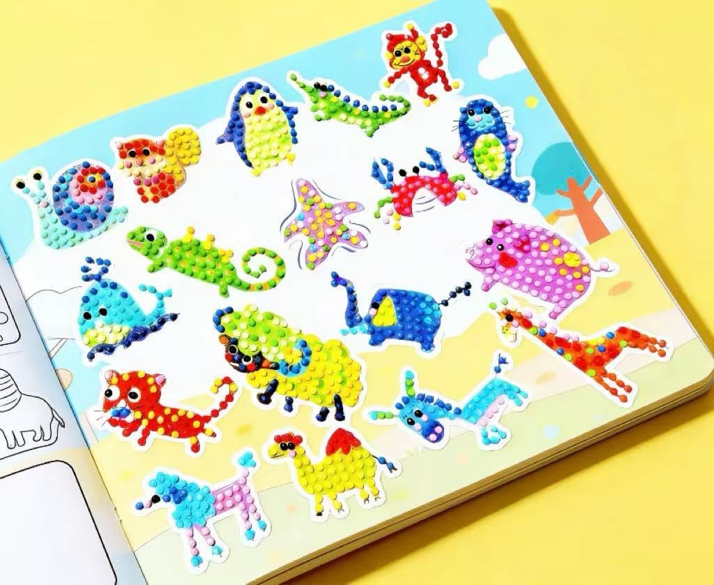 FONYANE Diamond Art for Kids & Girls & Boys,Gem Art Animal Stickers Craft Kit for Kids Ages 4-6-8-10-12,Arts & Crafts for Boys Girls Birthday Party Gift Toy