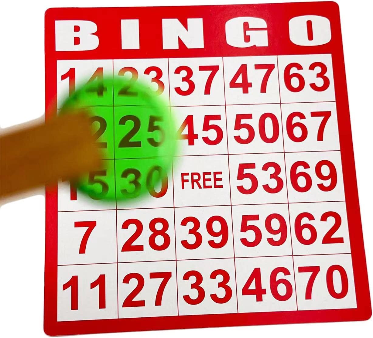JUNWRROW 300 Pieces 5 Color Magnetic Transparent Bingo Counting Chips with Metal Edge