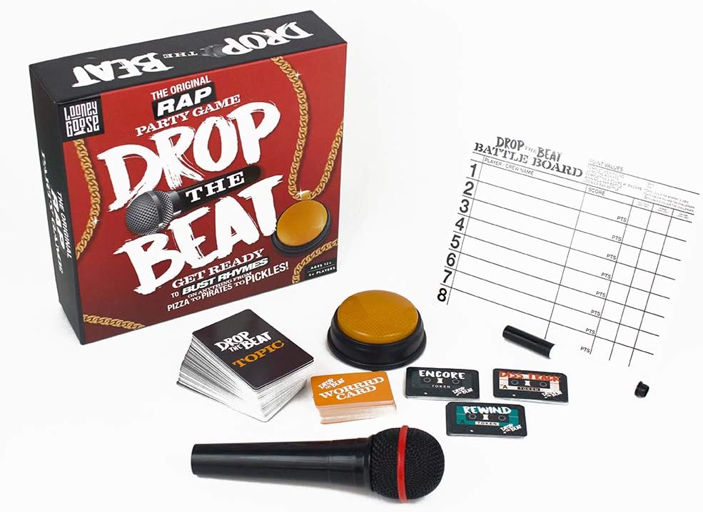 Professor PUZZLE Drop The Beat - The Original Rap Party Game - Rapping/Singing Buzzer Game for The Family by Looney Goose.