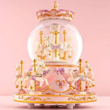 You are My Sunshine Snow Globe Music Box Daughter Birthday Gifts for Women Girls Friend Sister, Christmas Xmas Valentine Snow Globe Granddaughter Carousel Horse Music Box Gifts