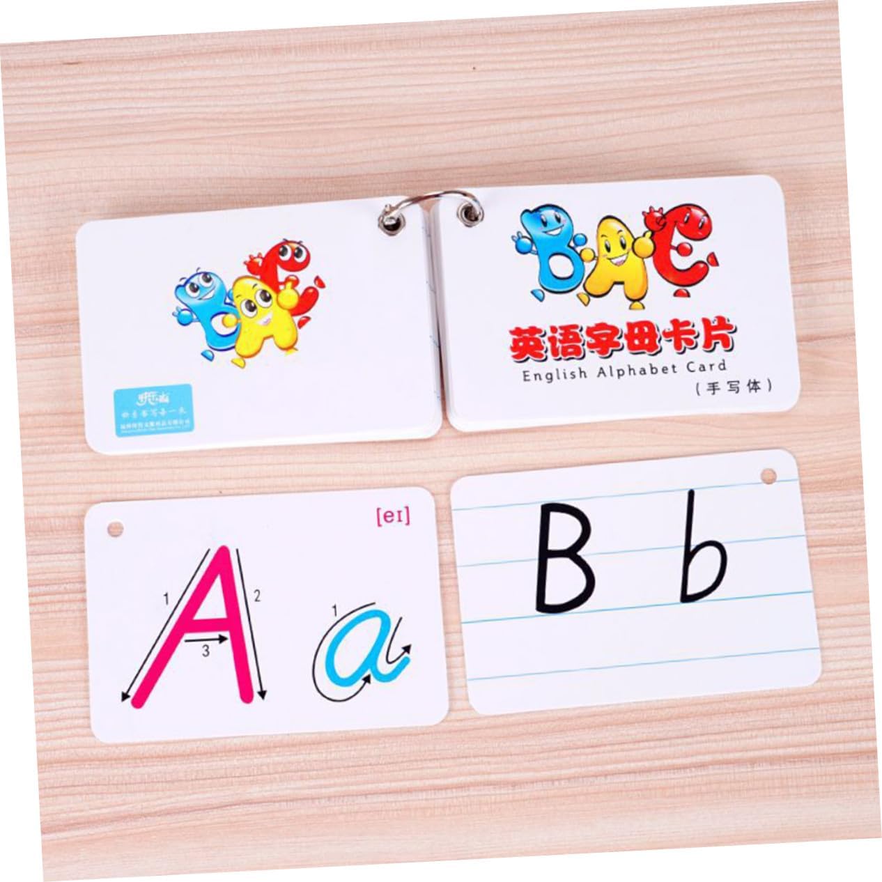 Vaguelly 2 Sets Colorful Double-Sided English Letter Cards Educational Spelling Flashcards for Boys and Classroom Learning Portable Vocabulary Building