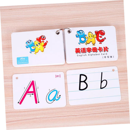 Vaguelly 2 Sets Colorful Double-Sided English Letter Cards Educational Spelling Flashcards for Boys and Classroom Learning Portable Vocabulary Building