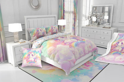 Drum Kit Duvet Cover,Kids Musical Instruments Bedding Set,Rock Music Comforter Cover for Boys Girls Room Decor,Neon Lighting Lightweight Bedspread Cover Twin Size with 1 Pillow Case(No Comforter)